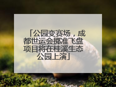 公园变赛场，成都世运会掷准飞盘项目将在桂溪生态公园上演