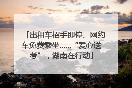 出租车招手即停、网约车免费乘坐……“爱心送考”，湖南在行动