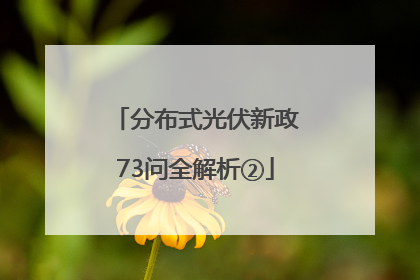 分布式光伏新政73问全解析②