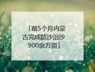 前5个月内蒙古完成防沙治沙900余万亩