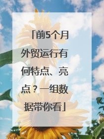 前5个月外贸运行有何特点、亮点？一组数据带你看