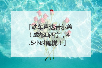 动车直达若尔盖！成都⇄西宁，4.5小时跑拢！