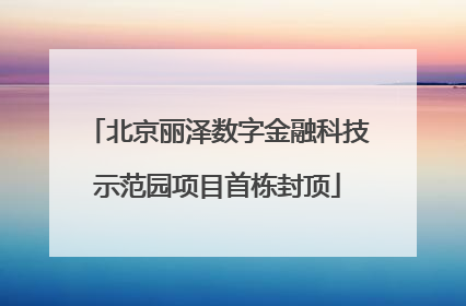 北京丽泽数字金融科技示范园项目首栋封顶