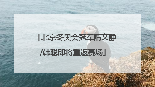 北京冬奥会冠军隋文静/韩聪即将重返赛场