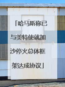 哈马斯称已与美特使就加沙停火总体框架达成协议
