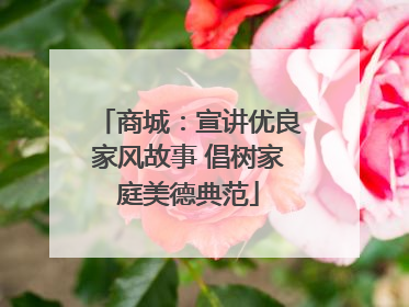 商城：宣讲优良家风故事 倡树家庭美德典范