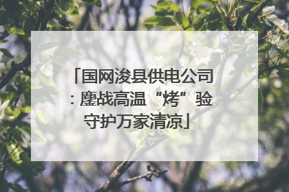 国网浚县供电公司：鏖战高温“烤”验 守护万家清凉
