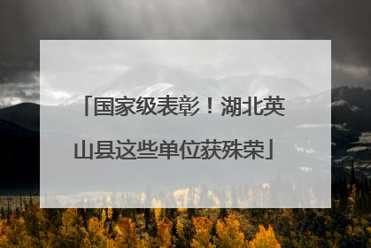 国家级表彰！湖北英山县这些单位获殊荣