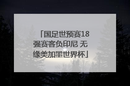 国足世预赛18强赛客负印尼 无缘美加墨世界杯