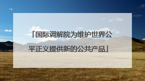 国际调解院为维护世界公平正义提供新的公共产品