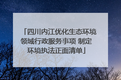 四川内江优化生态环境领域行政服务事项 制定环境执法正面清单