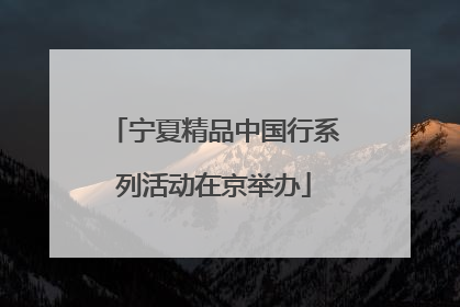 宁夏精品中国行系列活动在京举办