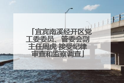 宜宾南溪经开区党工委委员、管委会副主任周虎 接受纪律审查和监察调查