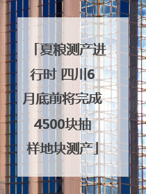 夏粮测产进行时 四川6月底前将完成4500块抽样地块测产