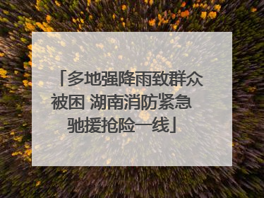 多地强降雨致群众被困 湖南消防紧急驰援抢险一线