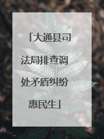 大通县司法局排查调处矛盾纠纷惠民生