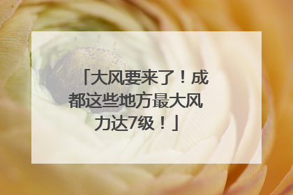 大风要来了！成都这些地方最大风力达7级！