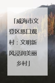 威海市文登区慈口观村：文明新风浸润美丽乡村
