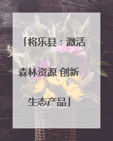 将乐县：激活森林资源 创新生态产品
