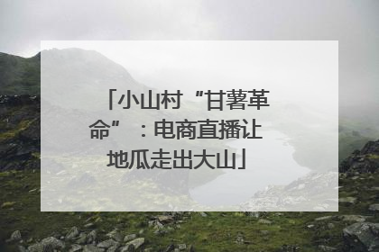 小山村“甘薯革命”：电商直播让地瓜走出大山