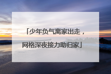 少年负气离家出走，网格深夜接力助归家