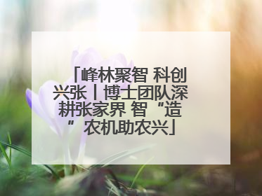 峰林聚智 科创兴张丨博士团队深耕张家界 智“造”农机助农兴