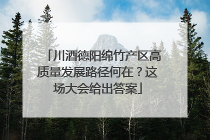 川酒德阳绵竹产区高质量发展路径何在？这场大会给出答案