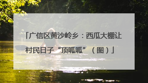 广信区黄沙岭乡：西瓜大棚让村民日子“顶呱呱”（图）