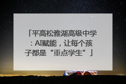 平高松雅湖高级中学：AI赋能，让每个孩子都是“重点学生”