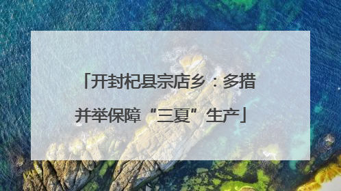 开封杞县宗店乡：多措并举保障“三夏”生产