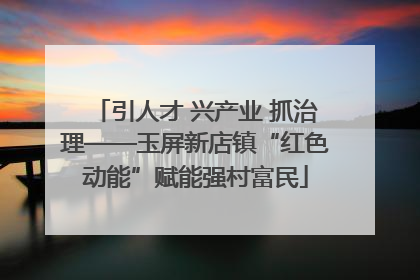 引人才 兴产业 抓治理——玉屏新店镇“红色动能”赋能强村富民