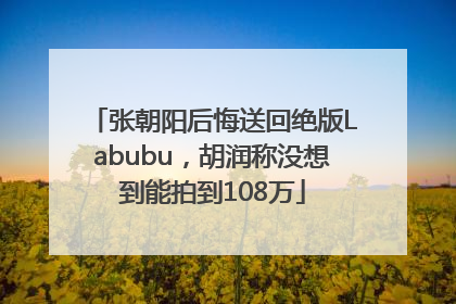 张朝阳后悔送回绝版Labubu，胡润称没想到能拍到108万