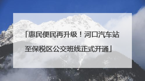 惠民便民再升级！河口汽车站至保税区公交班线正式开通