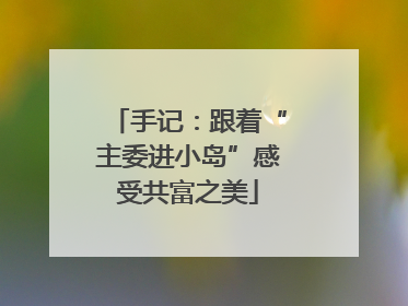 手记：跟着“主委进小岛”感受共富之美