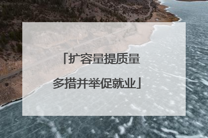 扩容量提质量 多措并举促就业