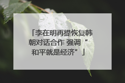 李在明再提恢复韩朝对话合作 强调“和平就是经济”