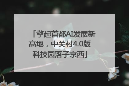 擎起首都AI发展新高地，中关村4.0版科技园落子京西