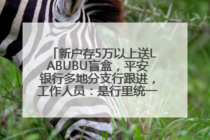 新户存5万以上送LABUBU盲盒，平安银行多地分支行跟进，工作人员：是行里统一的，进货渠道不清楚