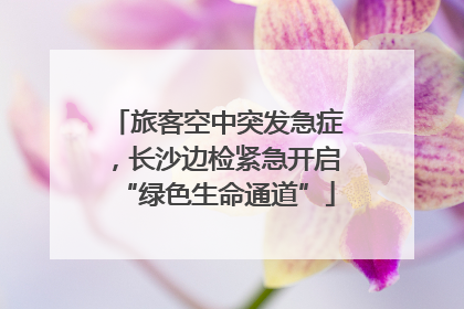 旅客空中突发急症，长沙边检紧急开启“绿色生命通道”