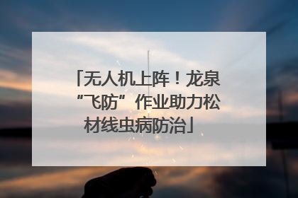 无人机上阵！龙泉“飞防”作业助力松材线虫病防治