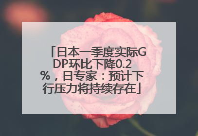 日本一季度实际GDP环比下降0.2%，日专家：预计下行压力将持续存在