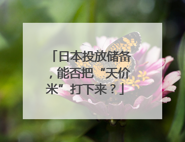 日本投放储备，能否把“天价米”打下来？