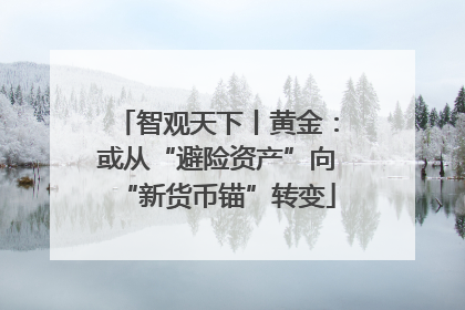 智观天下丨黄金：或从“避险资产”向“新货币锚”转变