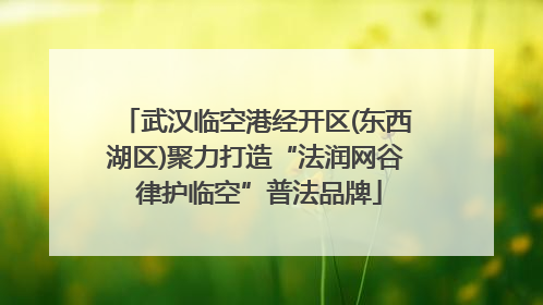 武汉临空港经开区(东西湖区)聚力打造“法润网谷 律护临空”普法品牌