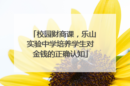 校园财商课，乐山实验中学培养学生对金钱的正确认知