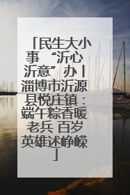 民生大小事 “沂心沂意”办丨淄博市沂源县悦庄镇：端午粽香暖老兵 百岁英雄述峥嵘