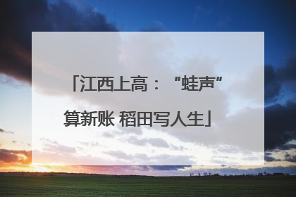 江西上高：“蛙声”算新账 稻田写人生