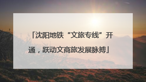 沈阳地铁“文旅专线”开通，跃动文商旅发展脉搏
