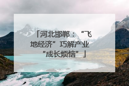 河北邯郸：“飞地经济”巧解产业“成长烦恼”