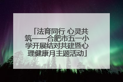 法育同行 心灵共筑——合肥市五一小学开展结对共建暨心理健康月主题活动